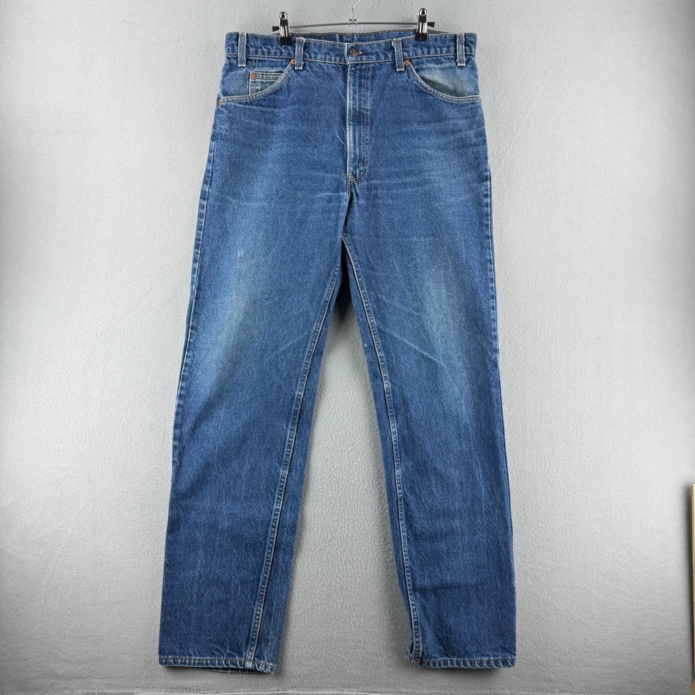 Vintage Levis Jeans Mens 38x34 (Fits 35x33) 80s 505 Straight Orange‎ Tab USA